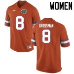 Women's Florida Gators #8 Rex Grossman NCAA Nike Orange Authentic Stitched College Football Jersey PPZ6462DN